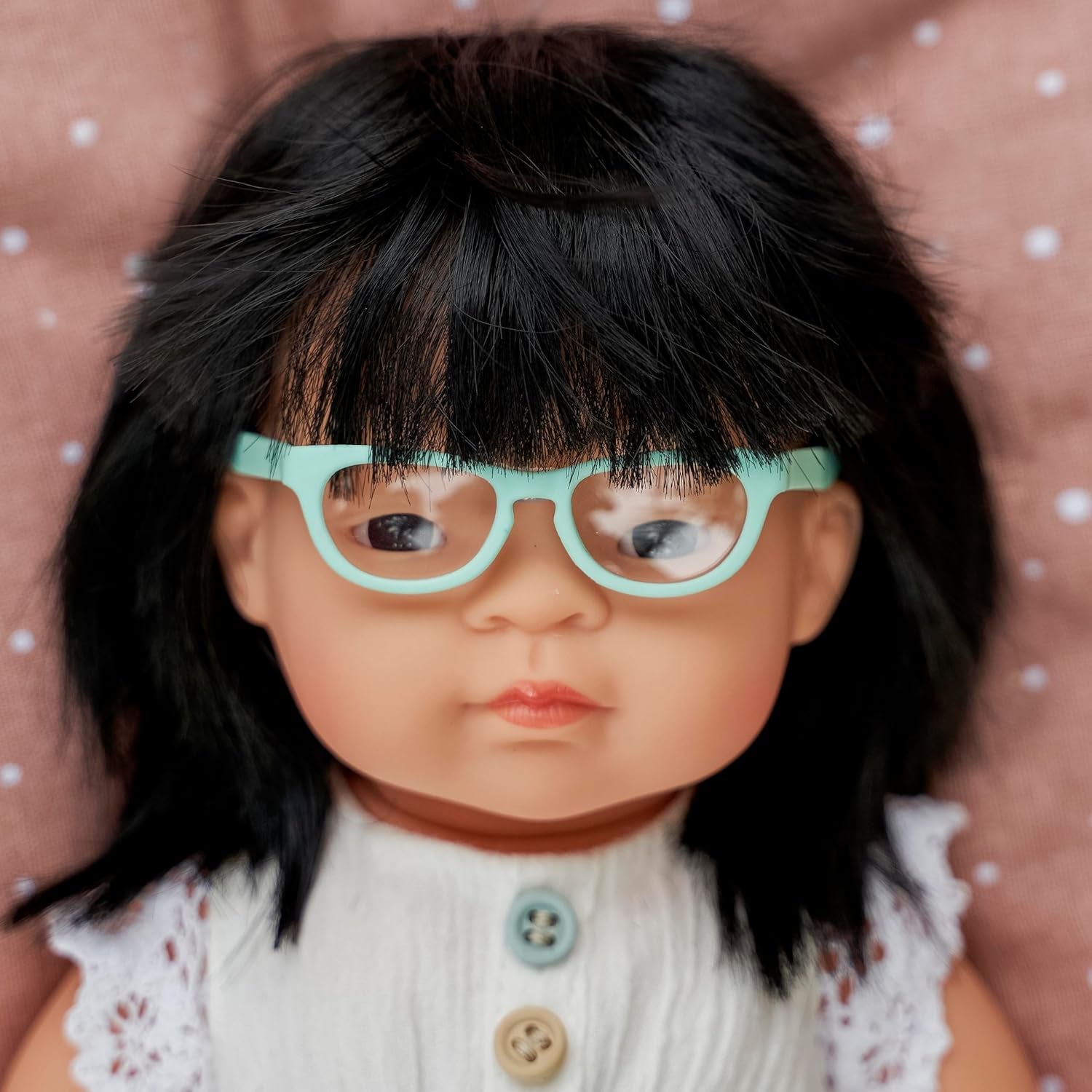 Okulary dla lalek Miniland dla Puppen 38 cm, turkusowe