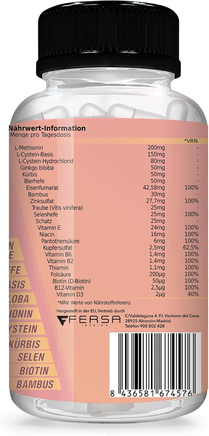 Healthy Fusion Haircomplex skuteczny przeciw wypadaniu włosów, 30 kapsułek Pielęgnacja włosów Naty Shop