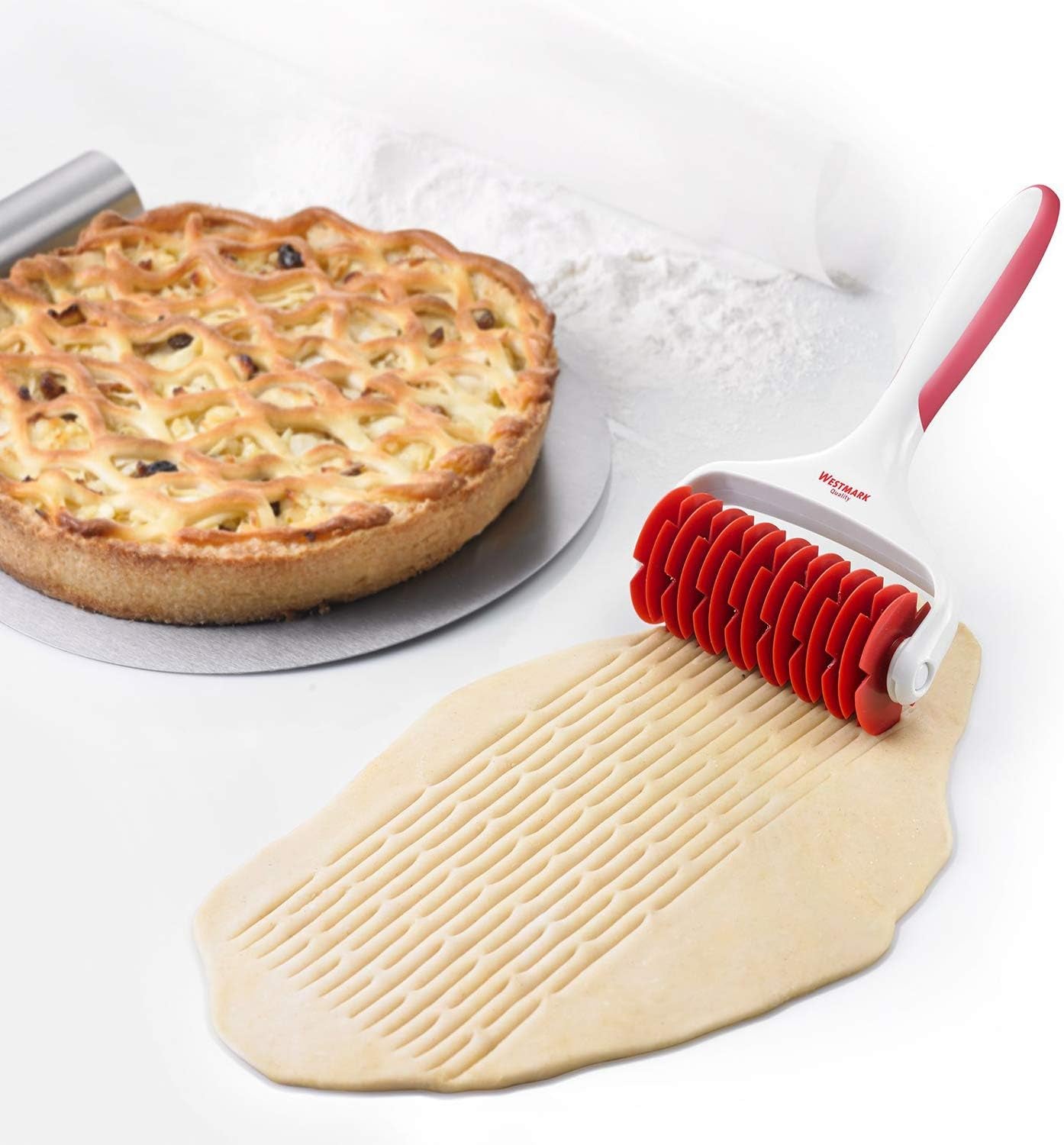 Westmark Gitterroller, Länge: 19,5 cm, Kunststoff, Weiß/Rot, 32182270