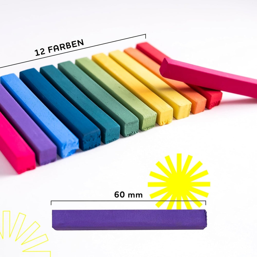 Set de creioane (carioci) de colorare pentru par Vibrant 12 culori - ușor de utilizat - lavabil - vopsea temporară pentru păr - de asemenea, pentru culori de păr întunecate - ca un cadou Halloween Carnaval Ziua de naștere Crăciun Vopsea pentru par Naty Shop