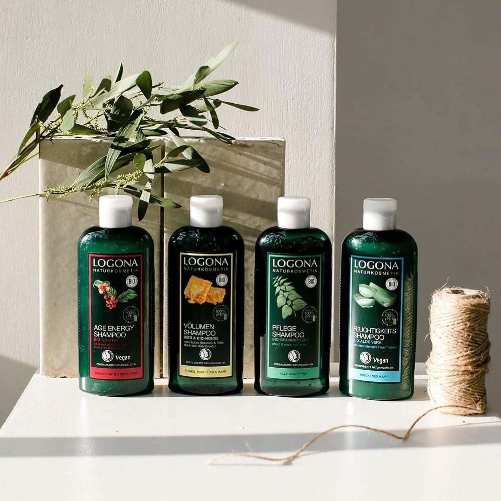 LOGONA Kosmetyki Naturalne, Szampon, wegańska formuła z organiczną kofeiną, 250 ml Prysznic i kąpiel Naty Shop