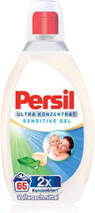 Persil Ultra Concentrate Sensitive Gel (130 prań) Detergent w płynie dla alergików i dzieci w mniejszej butelce, aby zmniejszyć ilość plastiku Usuwa trudne plamy Testowany dermatologicznie Detergenty do prania Naty Shop