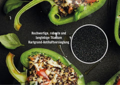 Woll Nowo Titanium Guss-Kasserole Viereckig - Induktiv -, 28 X 28 Cm, 10 Cm Hoch, 6.0 Liter, Mit 2 Seitengriffen - Geeignet Für Alle Herdarten, Aluminium, Backofenfest, Schwarz Formy i blachy do pieczenia Naty Shop