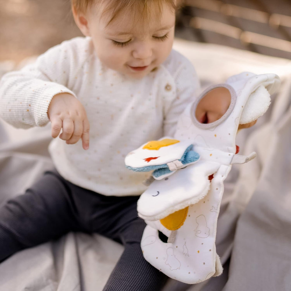 Fehn Soft carte cu poze elefant - cu țesătură din bumbac organic cu motive de animale & Fehn crackling stea de mare - jucărie pentru bebeluși pentru apucat și jucat - jucărie pentru bebeluși cu animale care ruginesc Jucarii Bebe Naty Shop