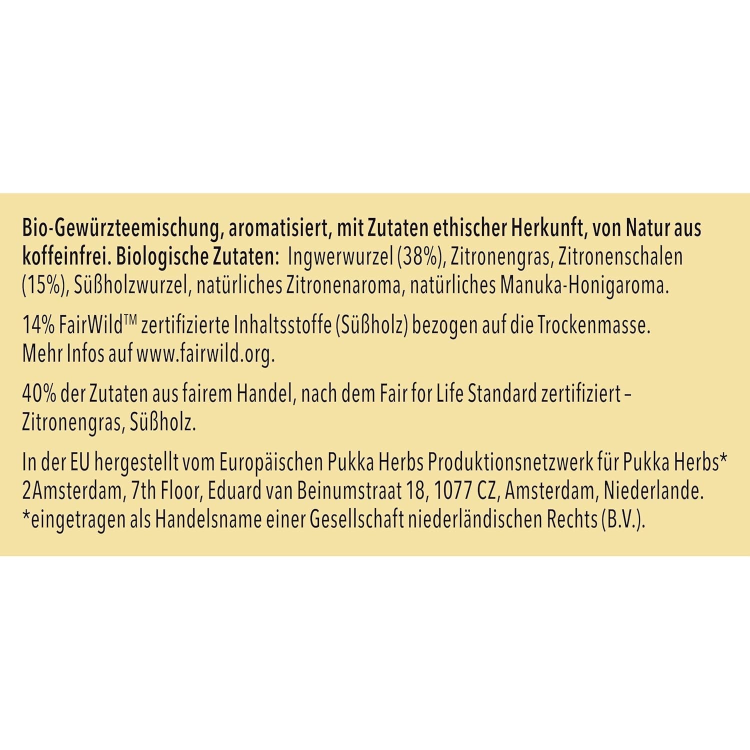 Pukka | Amestec de ceaiuri aromatizate bio „Lămâie și ghimbir cu o notă fină de miere de Manuka” | Încălzește-te și relaxează-te cu acest ceai | Pachet de 1 | 20 pliculețe de ceai