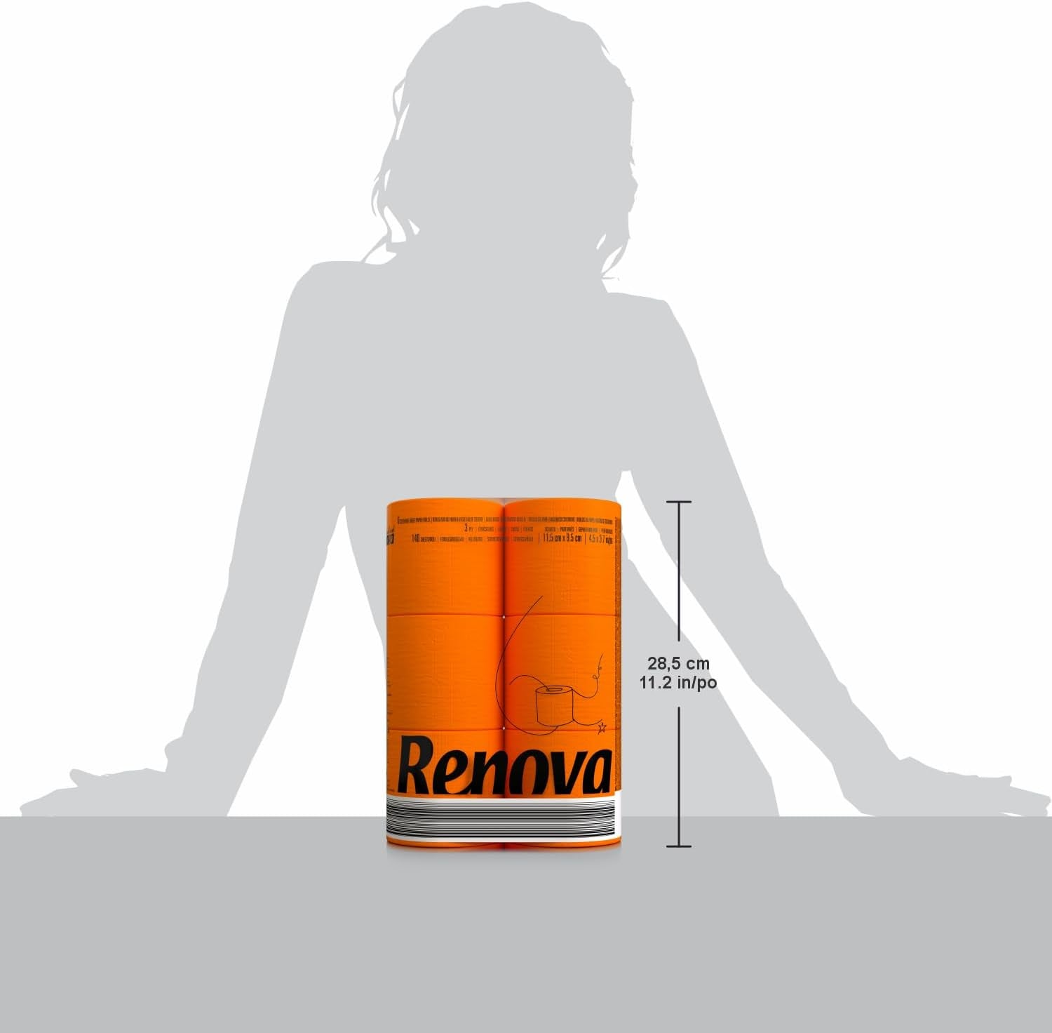 Hârtie igienică Renova, portocalie, normală, 6 200064519