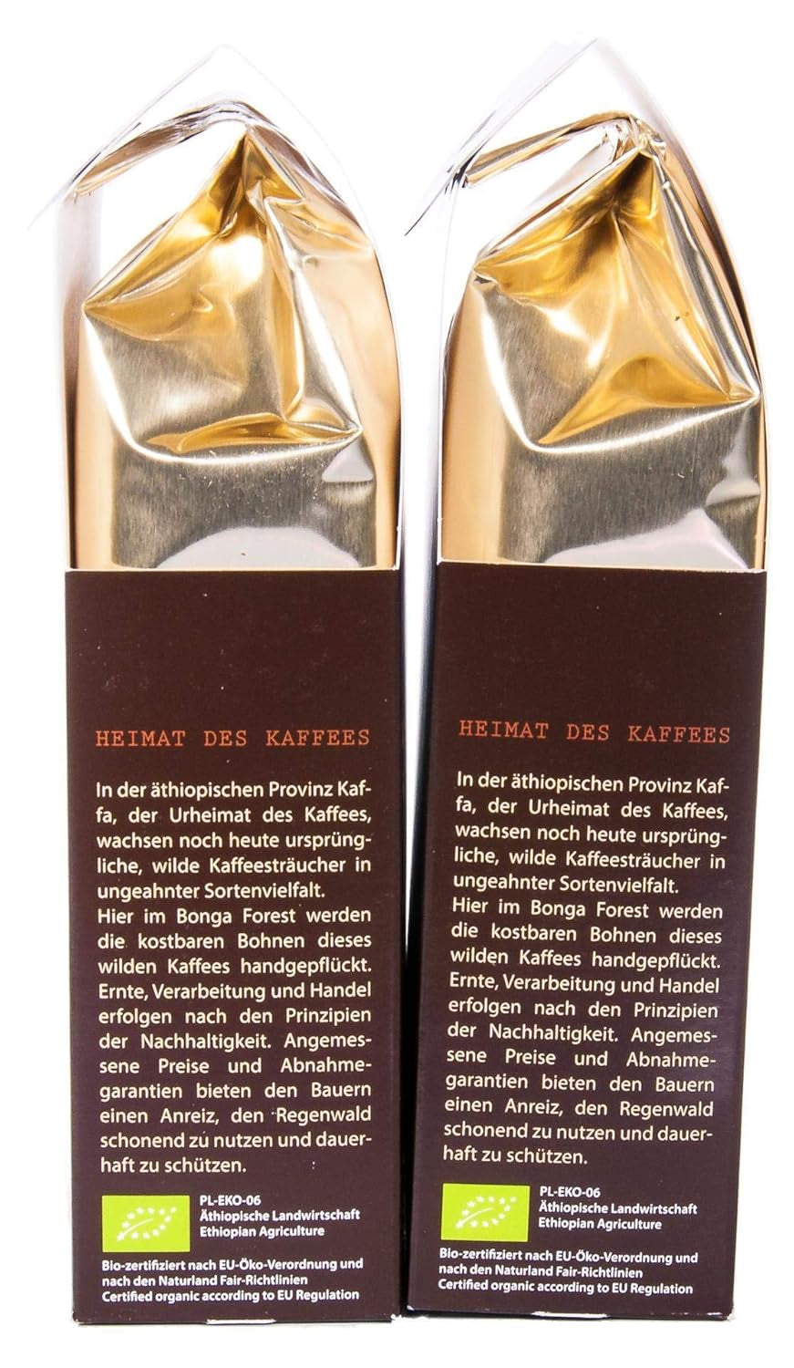 Cafea sălbatică organică, prăjire Espresso, boabe întregi (2 x 250 g)