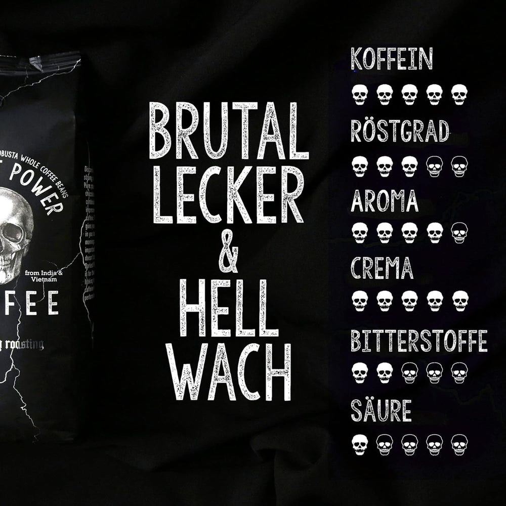 | Kaffeebohnen extra stark | Espresso 100% Robusta | viel Koffein wenig Säure | 1000g ganze Kaffee Bohnen | geeignet für Vollautomat | mit Zufriedenheitsgarantie