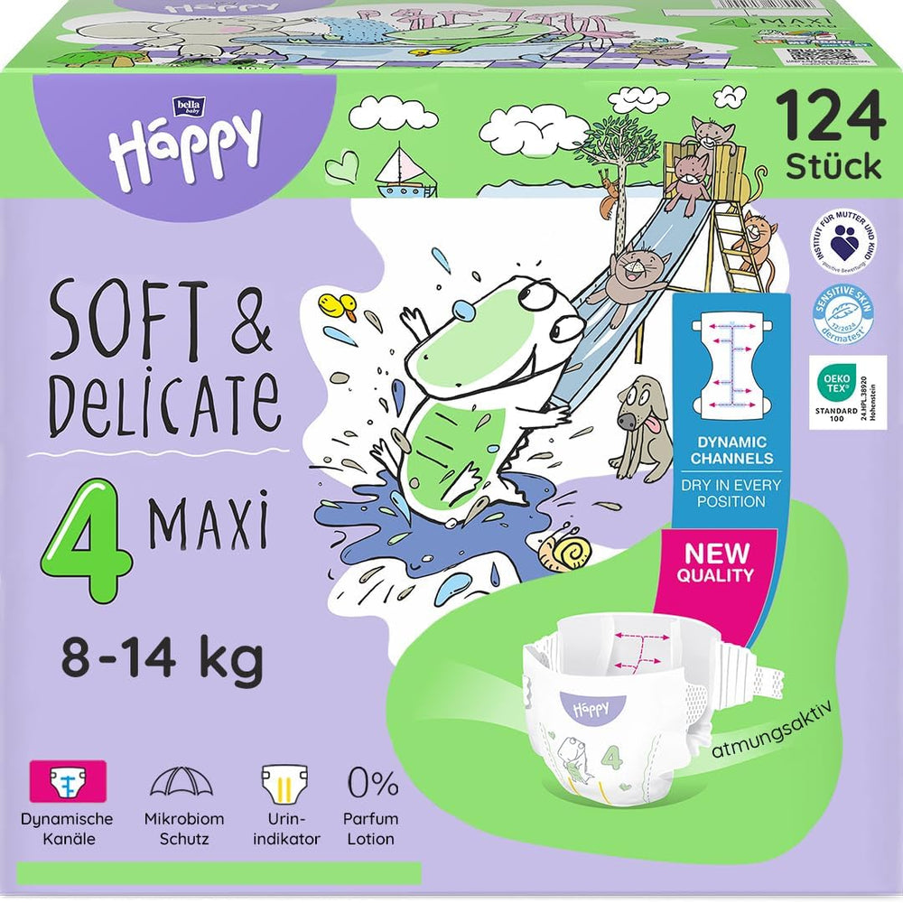 Pieluchy Bella Baby Happy Premium, rozmiar 6, Junior Extra, 15+ kg, 96 sztuk, pieczęć DERMATEST i OEKO-TEX, pieluchy jednorazowe