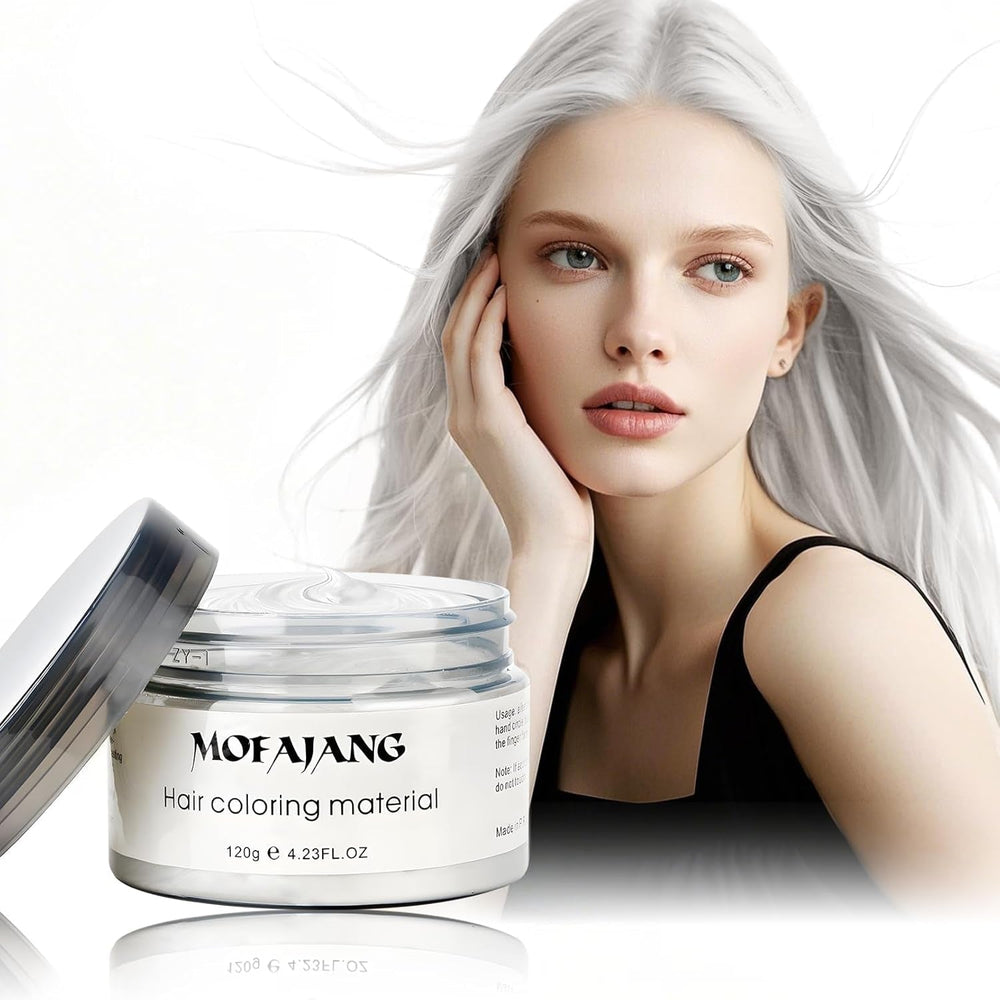 Culoarea temporară a părului, 4.23 uncii de ceară de culoare pentru bărbați femei, Pomadă de culoare naturală lavabilă, Vopsea de păr instantanee pentru păr pentru petrecere, Cosplay, Halloween (roșu) Vopsea pentru par Naty Shop Alb 120 G (1 pachet)