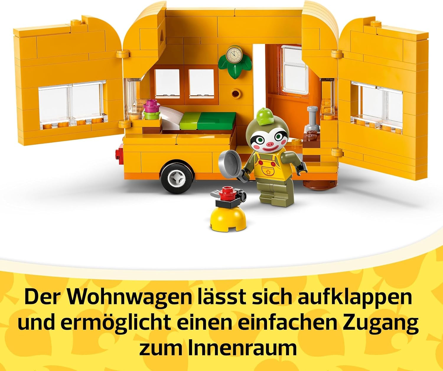 LEGO Animal Crossing Przyczepa i ogród Gerda do odgrywania ról Zestaw samochodzik dla dzieci w wieku 7 lat dla dziewcząt i chłopców Prezent Gra wideo Zabawka z figurkami zwierząt 77054 Zestawy do budowania Besuche den LEGO-Store