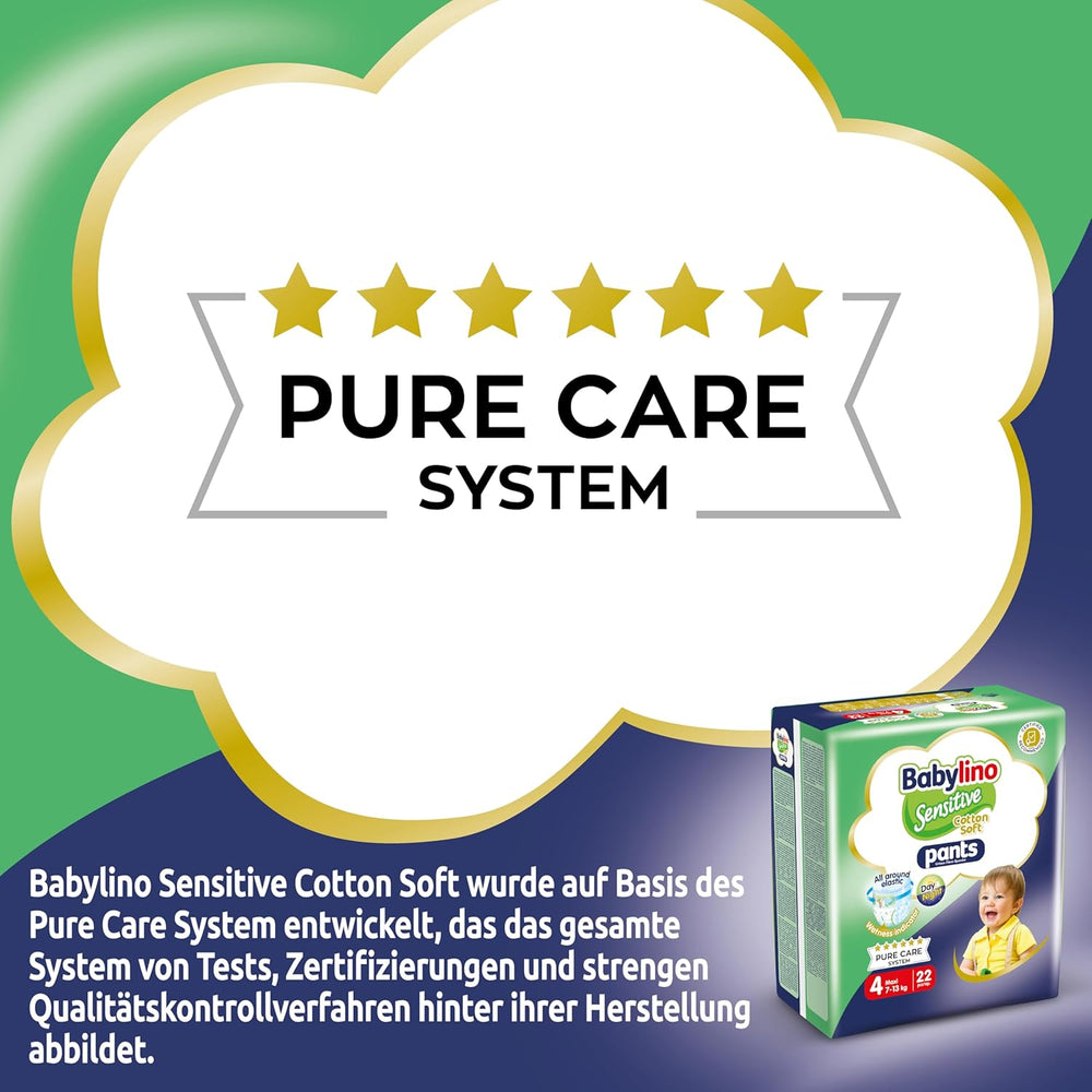 Pieluszki Sensitive Cotton Soft, rozm. 4, Spodnie Maxi (7-13 kg), 22 sztuki