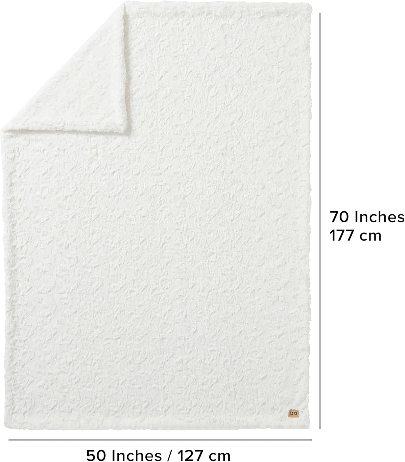 UGG Adalee 10483 Miękki koc ze sztucznego futra, dwustronny, luksusowy, przytulny, puszysty, puszysty, styl hotelowy, Boho, dekoracja wnętrz, miękki, luksusowy, wygodne koce na kanapę, 178 x 127 cm, łóżka i koce UGG