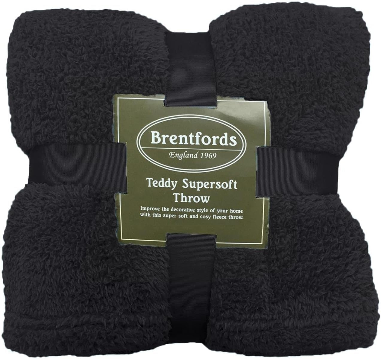 Brentford's Teddy Fleece Blanket, Pătură mare pentru pat, plușată, super moale, caldă, pentru canapea, pat, cuvertură de pat, negru - 150 X 200 Cm Paturi si Cuverturi Besuche den Brentfords-Store