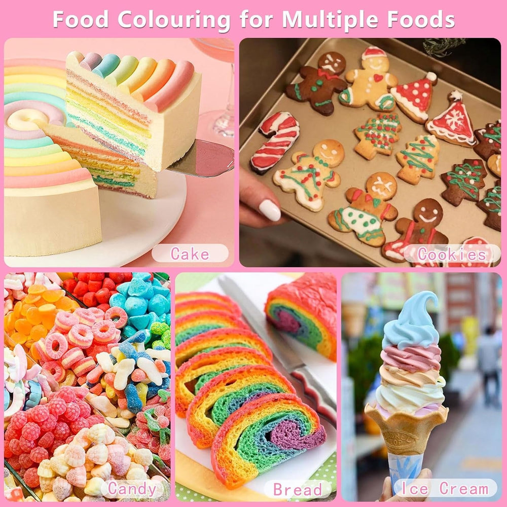 Colorant alimentar 12 culori x 10 ml - Coloranți alimentari lichizi pentru copt prăjituri, fursecuri, macaroane - Colorant alimentar foarte concentrat pentru decorarea torturilor, lichid pentru colorarea băuturilor, săpunuri DIY