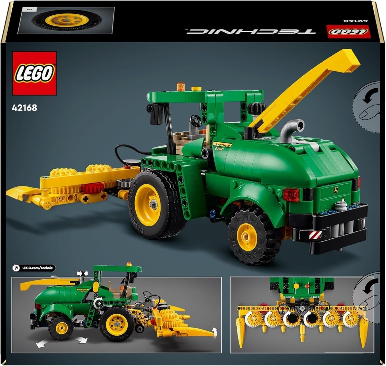 LEGO Technic John Deere 9700 Sieczkarnia samobieżna Ciągnik rolniczy dla dzieci Model pojazdu z realistycznymi funkcjami Prezent dla chłopców i dziewcząt w wieku 9 lat 42168 Zestawy do budowania Besuche den LEGO-Store