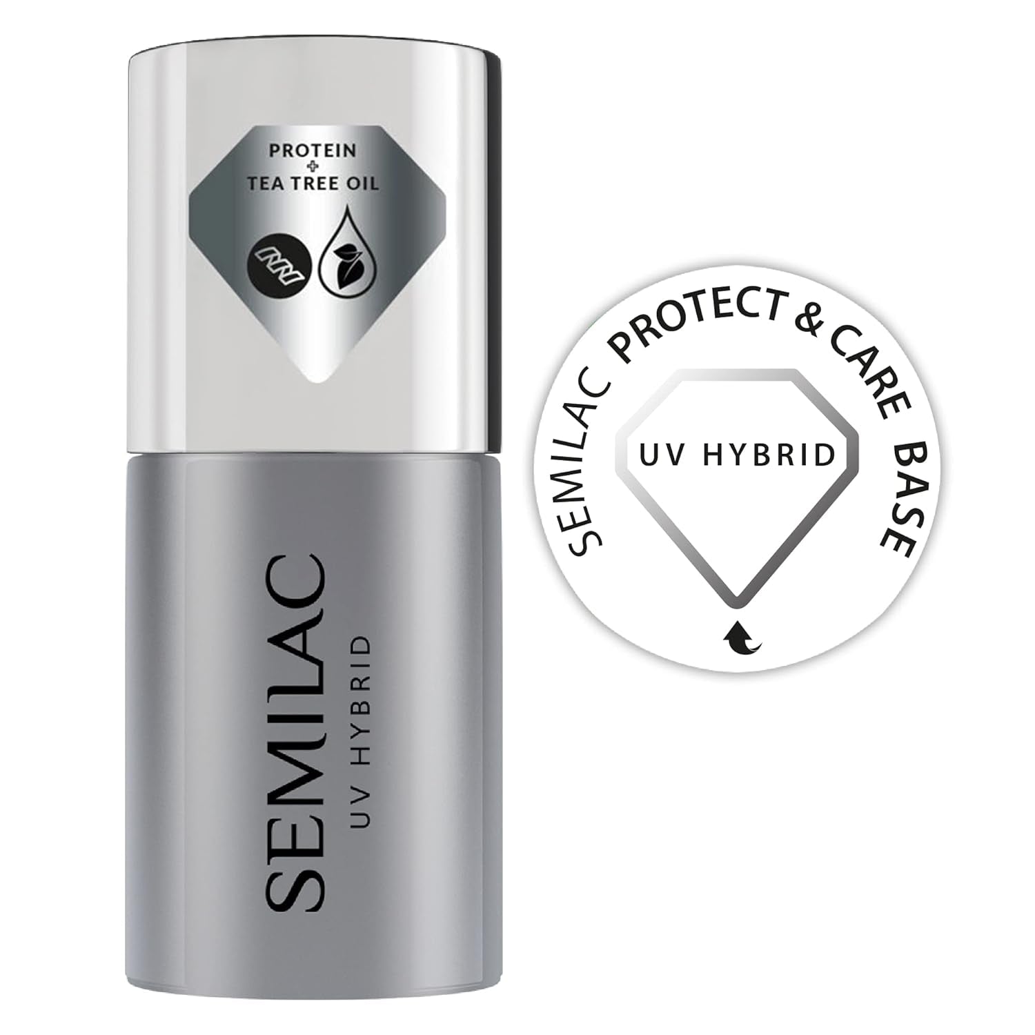Semilac Pure & Clean Baza do lakieru UV 7ml – Samopoziomująca baza hybrydowa do wrażliwych paznokci