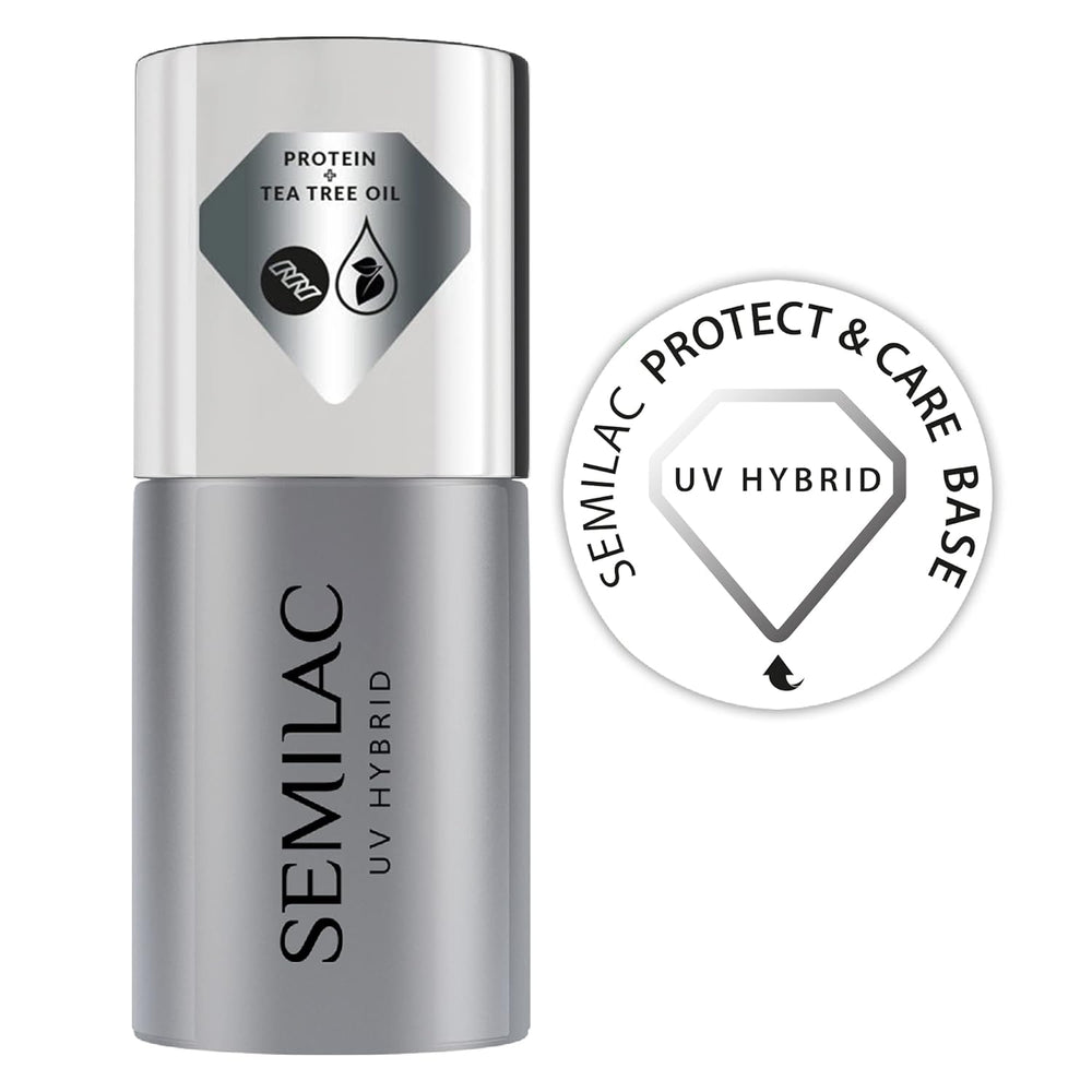 Semilac Pure & Clean Baza do lakieru UV 7ml – Samopoziomująca baza hybrydowa do wrażliwych paznokci