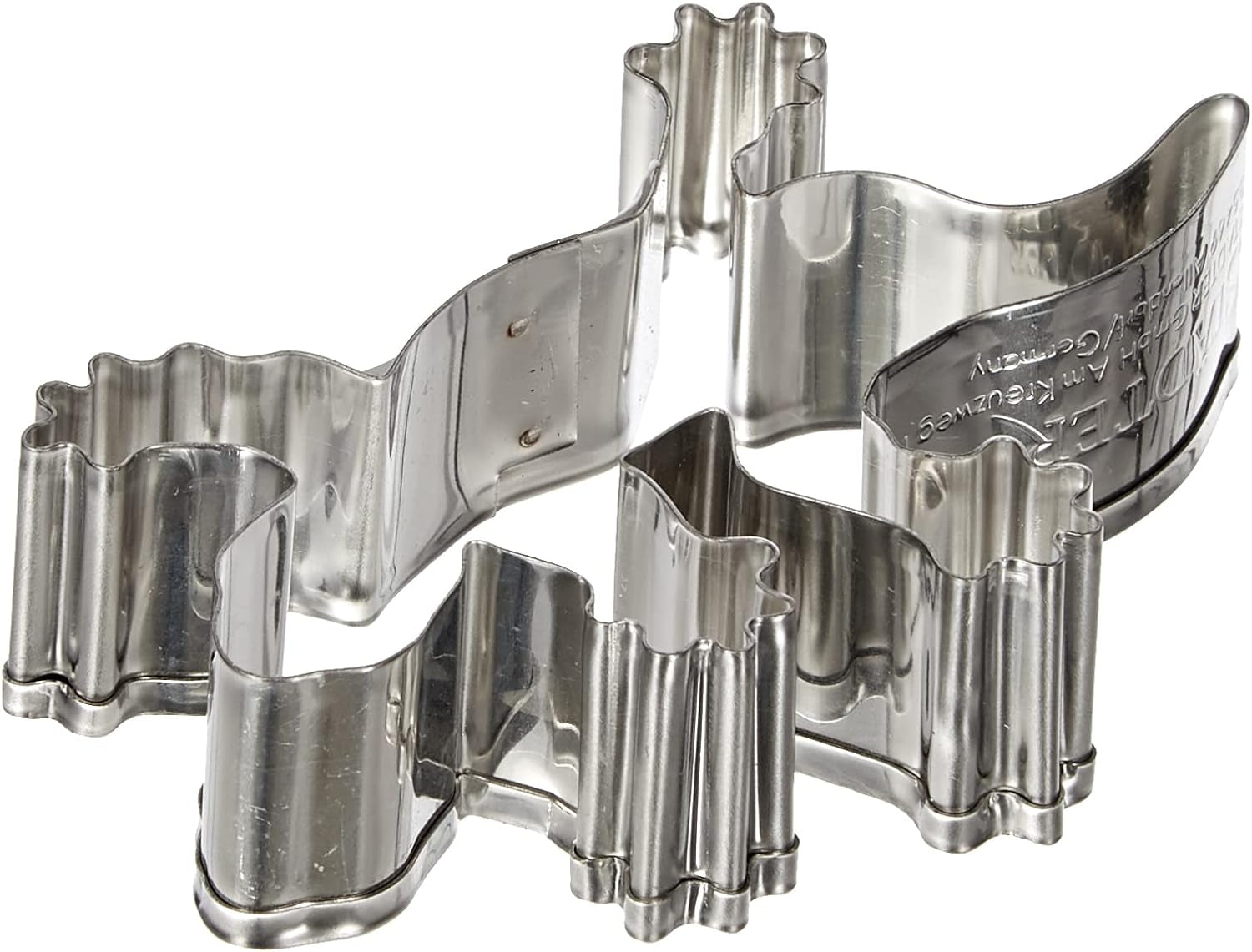 Formă de biscuiți Städter, oțel inoxidabil, șopârlă aprox. 7cm, 7 x 4,5 x 2 centimetri, argintie