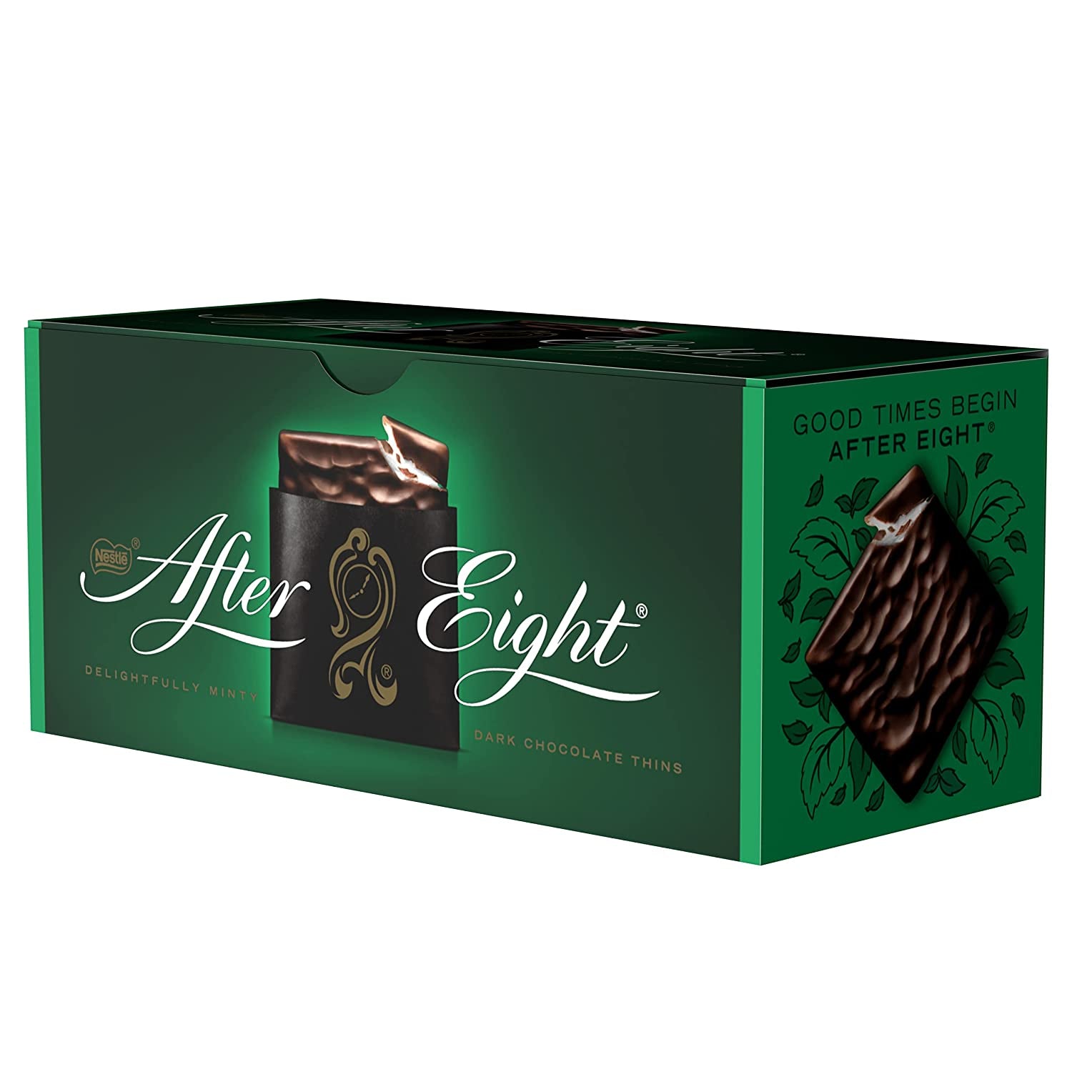 NESTLÉ AFTER EIGHT Cienkie kwadraty z ciemnej czekolady z nadzieniem miętowym dla koneserów Opakowanie 5 sztuk (1 x 200g)