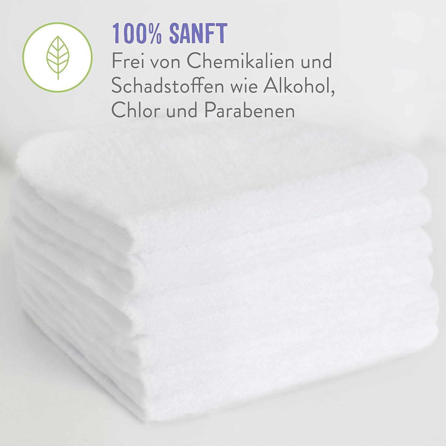 Chusteczki dla niemowląt Bambino Mio wielokrotnego użytku – podstawowe – przyjazne dla środowiska, bez substancji chemicznych, dwustronne, nadające się do prania, 10 szt., chmurka – opakowanie może się różnić