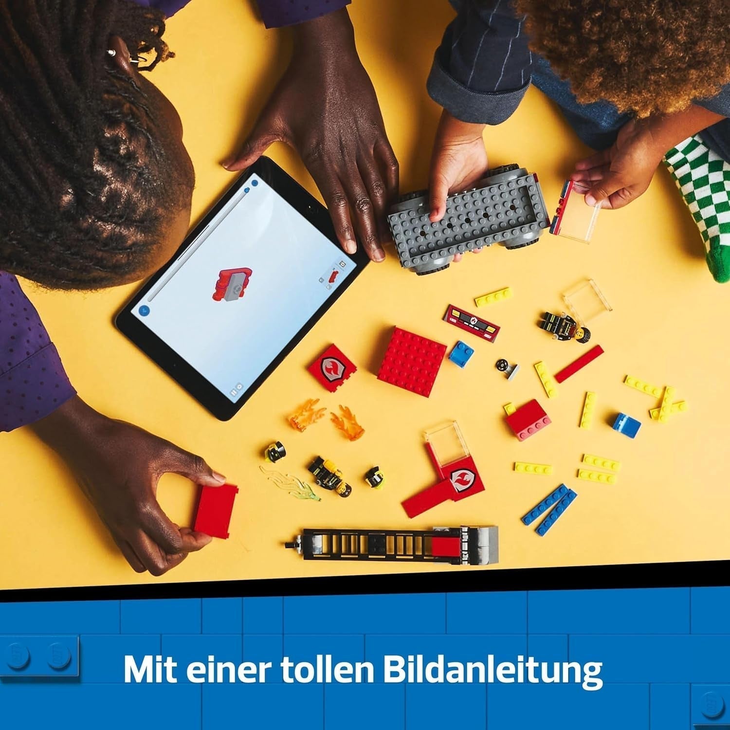 Camion cu scară de incendiu LEGO City - Camion de pompieri jucărie cu 2 minifigurine de pompieri pentru băieți și fete de la 4 ani - jucărie educativă - cadou pentru preșcolari 60463 Seturi de constructie Besuche den LEGO-Store