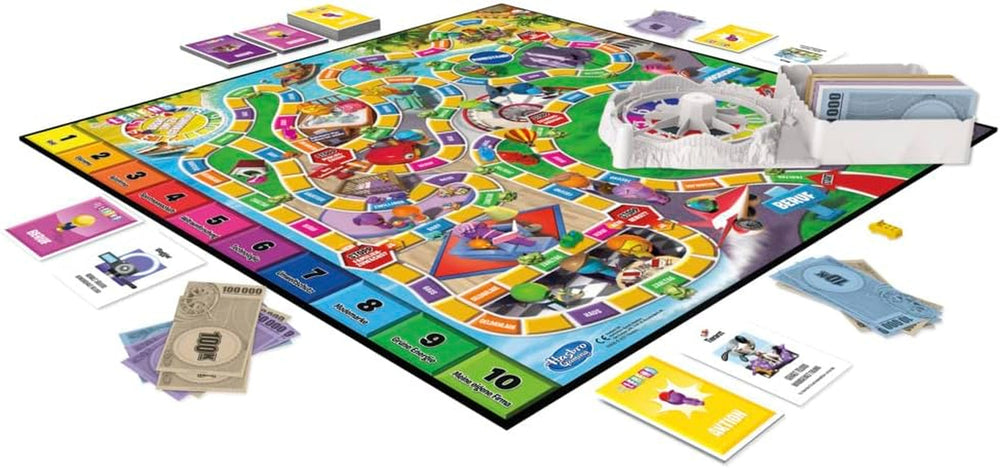 Rodzinna gra planszowa Hasbro Game of Life dla 2–4 ​​graczy w wieku od 8 lat. Zawiera kredki