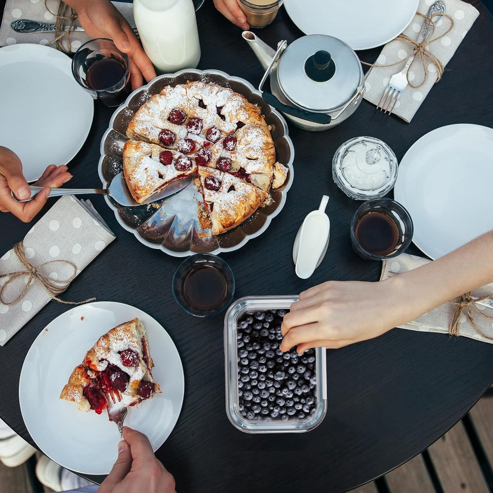 Relaxdays recipiente din sticlă cu capac, set de 6, 370 ml, recipiente pentru depozitarea alimentelor, capac din plastic, etanș, borcan din sticlă, transparent Cutii depozitare alimente Naty Shop