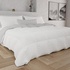 PETTI Artigiani Italiani - Koc zimowy na łóżko podwójne, maxi, monochromatyczny, dwustronny, biały, szary, 100% Made in Italy Kołdry i kołdry Naty Shop