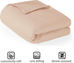 Pătură de lux Madison Park Liquid Cotton, de înaltă calitate, moale, confortabilă, 100% bumbac Ringspun, pentru pat, canapea sau canapea, Blush, Full/Queen Plapumi si pilote Naty Shop