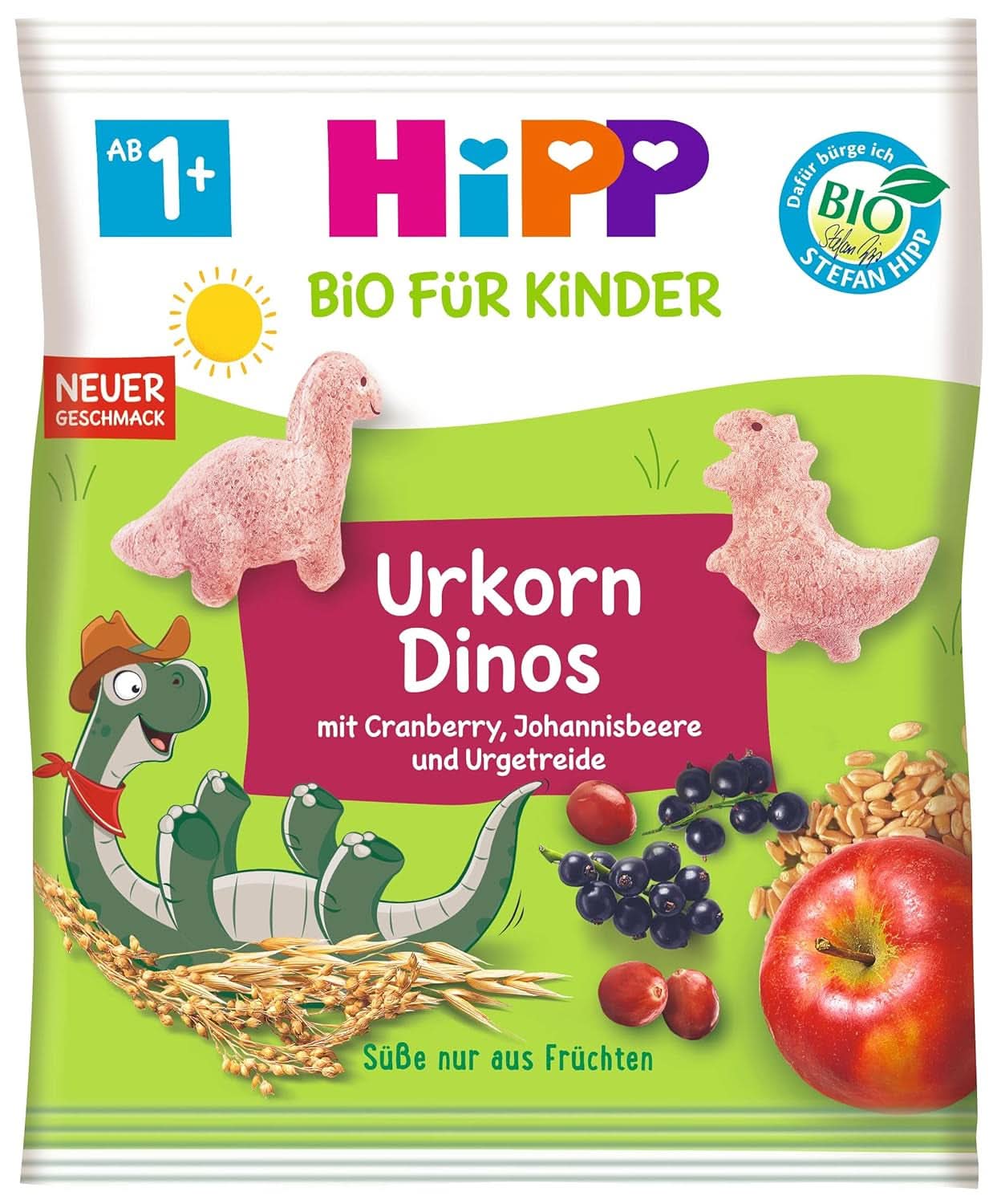 Hipp Organic dla dzieci Przekąski Starożytne dinozaury zbożowe, opakowanie 9 sztuk (9 x 30 gramów) Matka i Dziecko Naty Shop