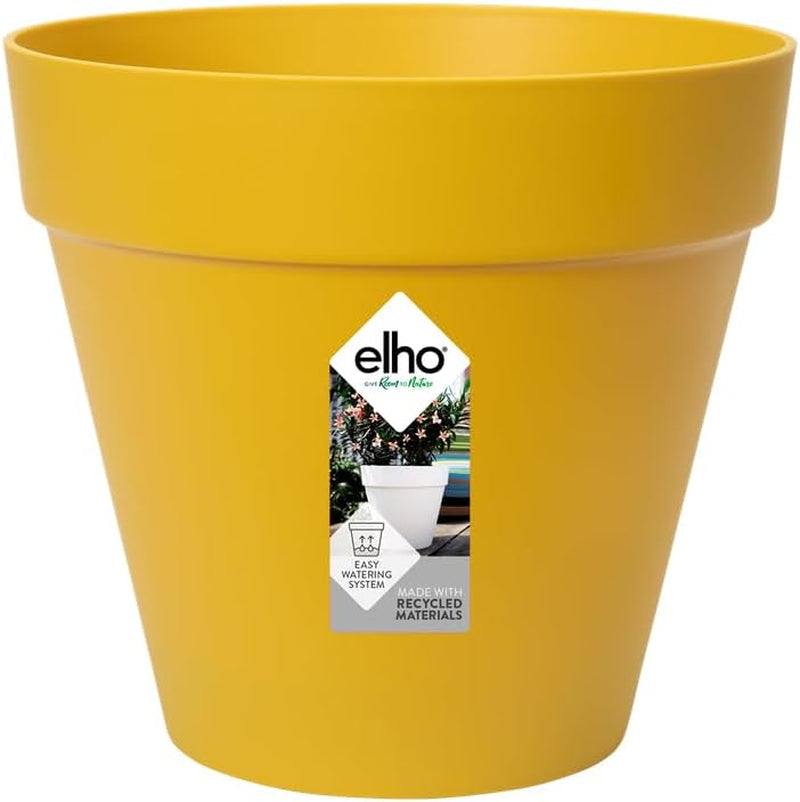 elho Loft Urban Round 30 - Ghiveci de flori pentru exterior - Plastic 100% reciclat - Ø 28,5 x H 26,0 cm - Roșu/Roșu teatru