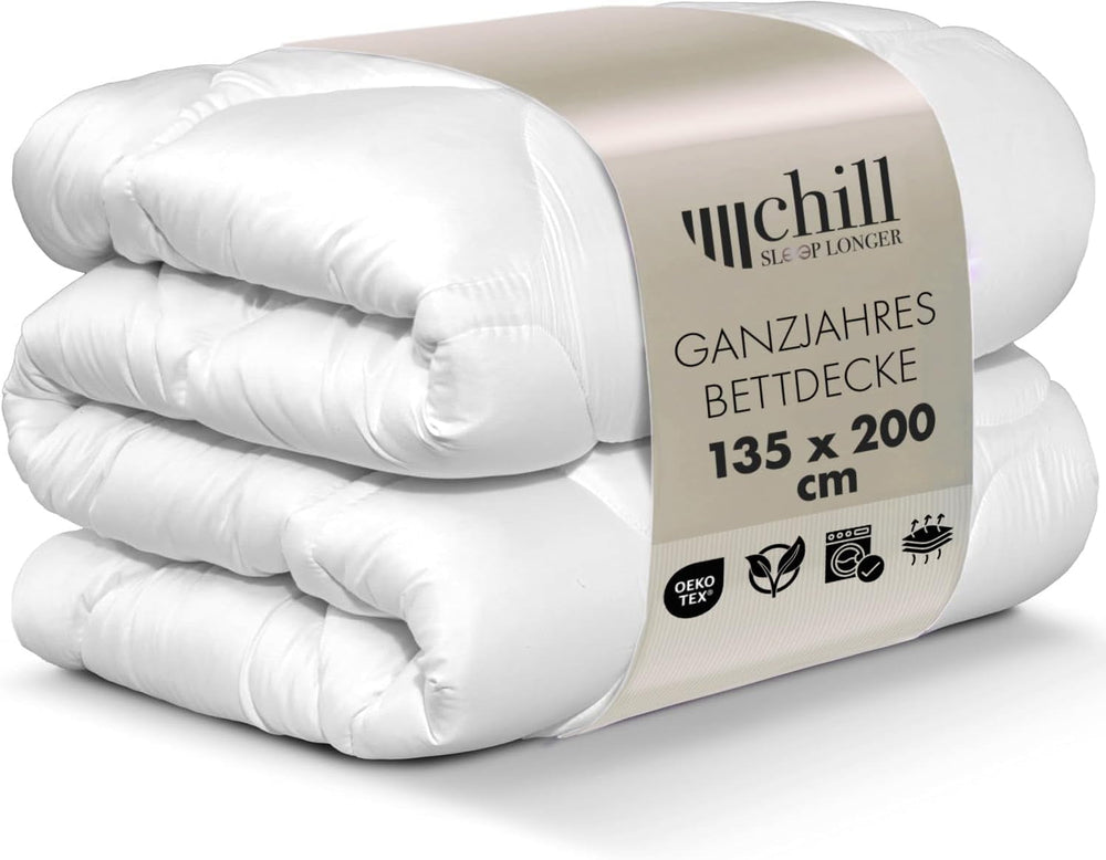 Kołdra All Seasons 135X200 - Lekka kołdra 135X200 - Oddychająca i nadająca się do prania, w 100% wegańska - Kołdra z siateczki klimatycznej i opaska do spania - Wypełnienie 800G Naty Shop Kołdry i kołdry 135 X 200