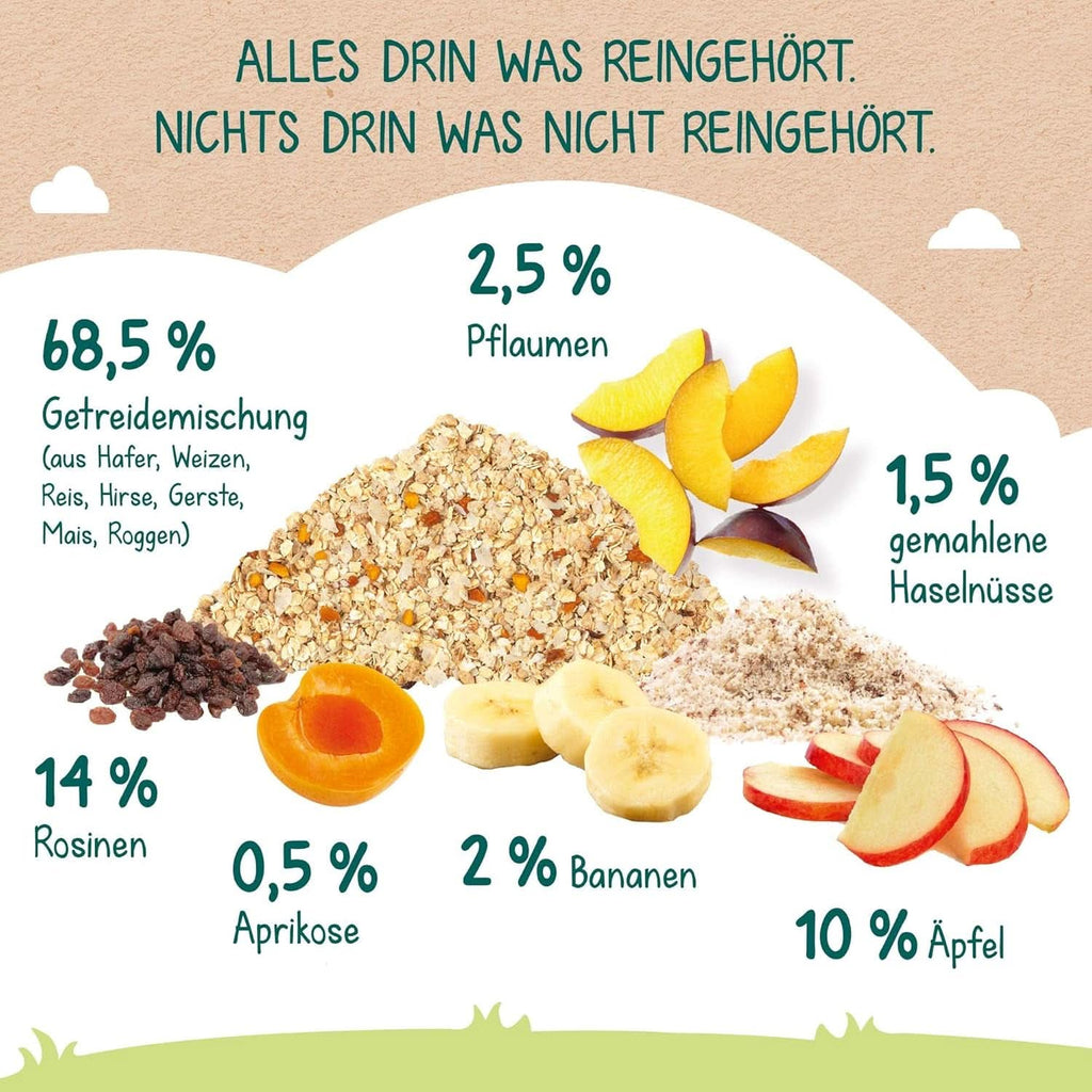 Milupa copii muesli fructe fine - cereale mic dejun muesli de la 1 la 3 ani, fara adaos de zahar, 4 x 400g Mama si Copilul Naty Shop