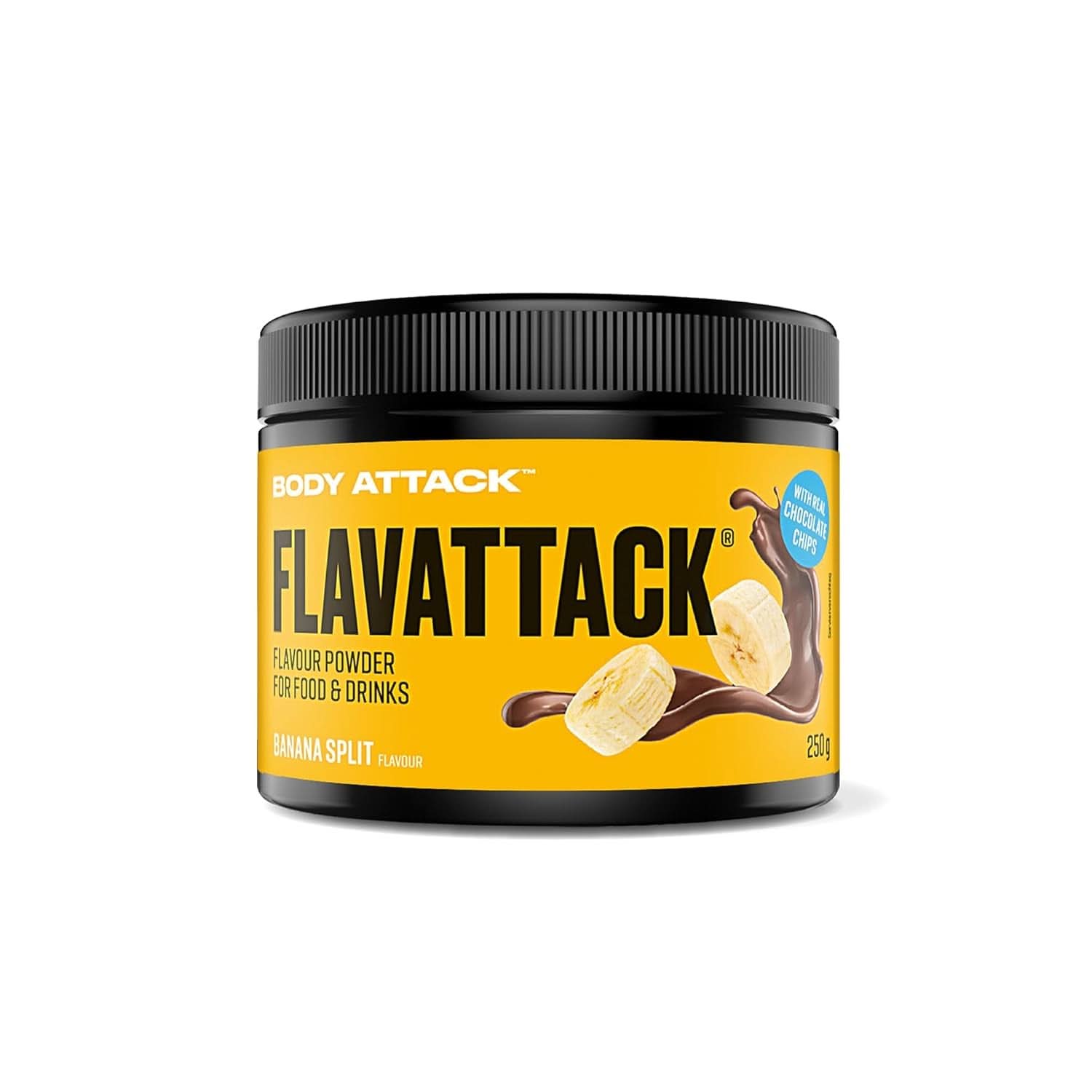 Body Attack Flavattack®, Double Choc Brownie, 250 g / 83 porcje Aromaty Naty Shop 250 gramów Banana Split