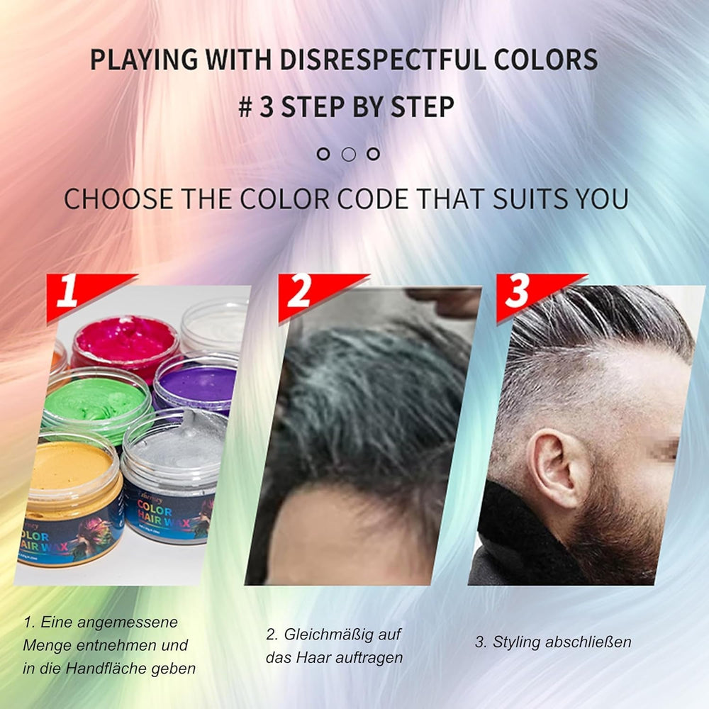 Vopsea temporară pentru păr verde - Ceară de culoare pentru păr, ton de păr pentru bărbați, femei, Pomadă pentru coafură naturală, ceară de vopsire a părului cu clip colorat pentru culoarea părului la petreceri nebune (4.23 oz, verde) Vopsea pentru par Naty Shop