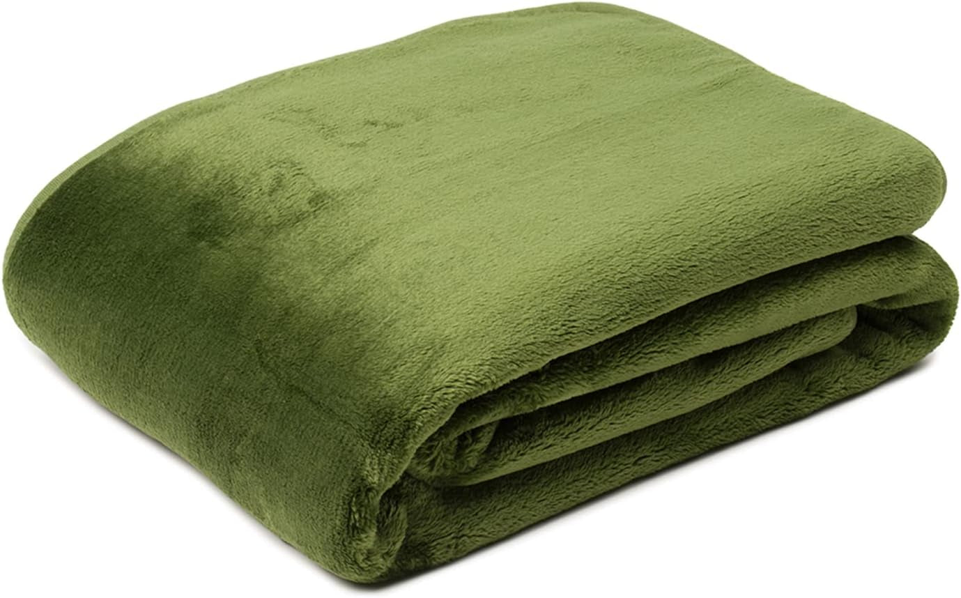 Gözze - Wygodny koc Premium Cashmere-Feeling, 500 G/M², 180 X 220 Cm - musztardowy Łóżka i koce Besuche den GÃ¶zze-Store Dark Green 220 X 240 Cm