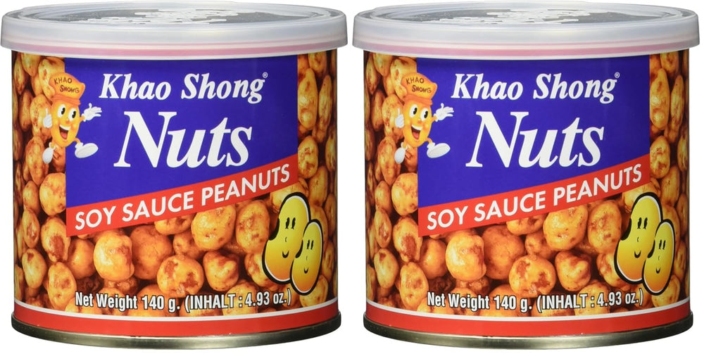 Khao Shong Smażony zielony groszek z wasabi, chrupiący groszek w pikantnej panierce, niskotłuszczowa alternatywa dla orzechów, średnio ostry, puszka 1 140 g | 140 g (1 opakowanie)