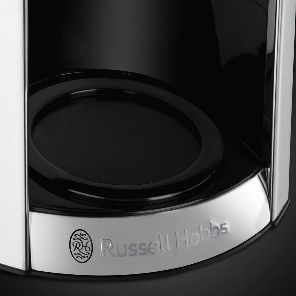 Cafetieră Russell Hobbs Luna Grey [Temporizator digital, Cap de duș pentru extracție și aromă optime] (1 până la 12 cești, Carafă din sticlă de 1,5 l, Placă de încălzire, 1000 W) Cafetieră cu filtru 23241-56