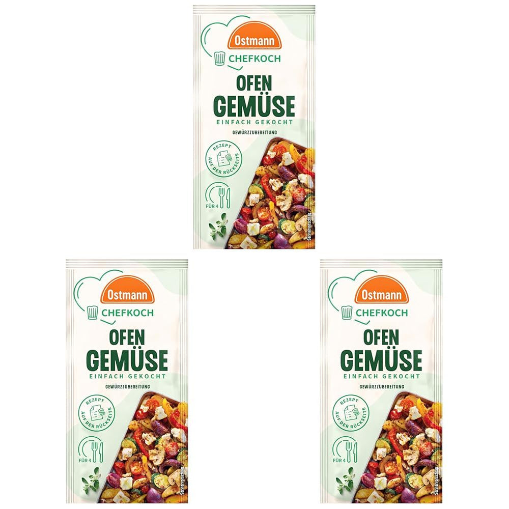 Ostmann Gewürze x Chefkoch - Ofengemüse Gewürzzubereitung | Abgestimmt auf 4 Porcje | Łącznie z Schritt-für-Schritt-Rezept i Mengenangaben | 14 g w torbie