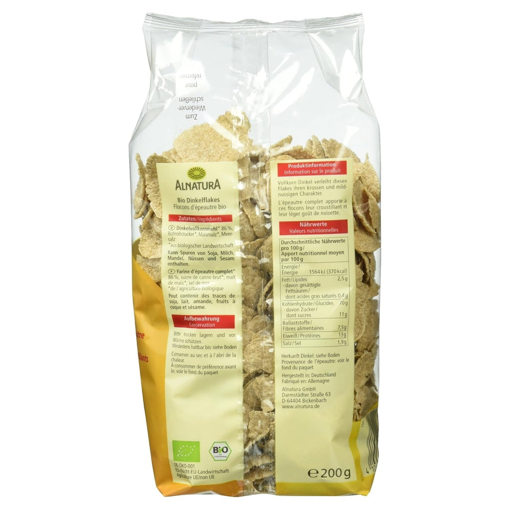 Bio Dinkel-Flakes, 200G Cereale Naty Shop