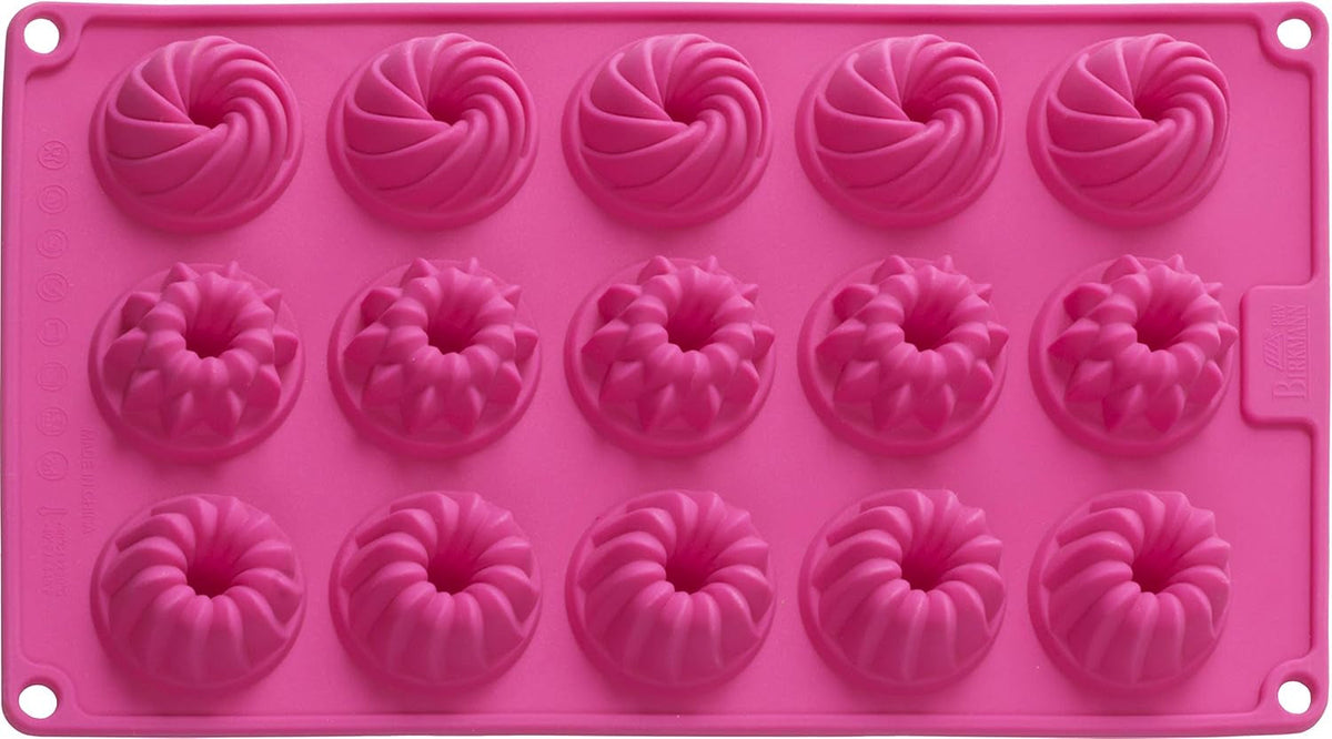 Birkmann, Easy Baking, Donutblech, Backform Für 6 Donuts, Mit Hochwertiger Antihaftbeschichtung, Ø 9 Cm, Mit Rezept, 881631 Formy i blachy do pieczenia Naty Shop 15Er Gugelhupfform