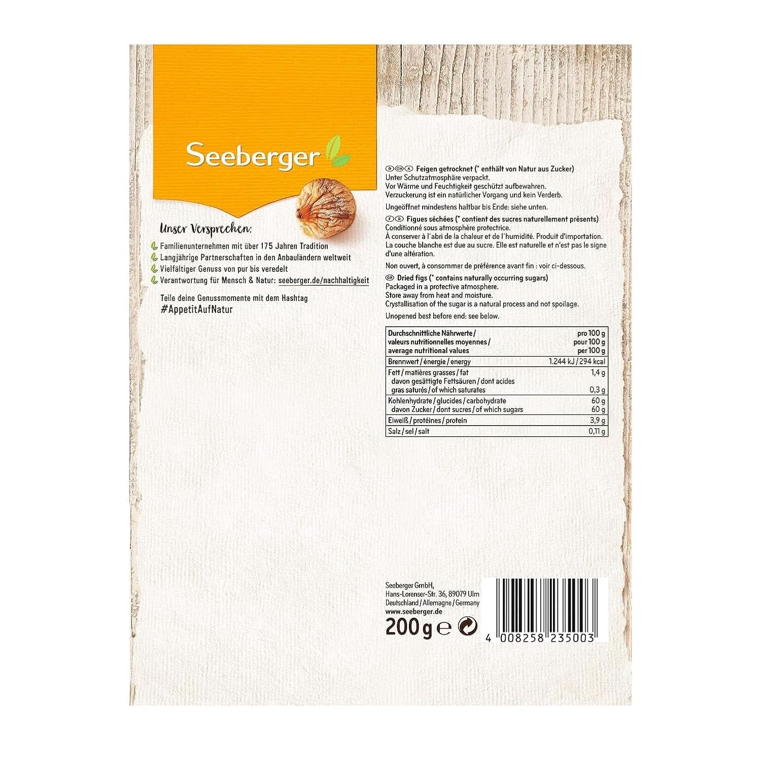 Seeberger Delikatess, Figi suszone - słodkie jak miód, 12 x 200 gramów Produkty suszone Naty Shop