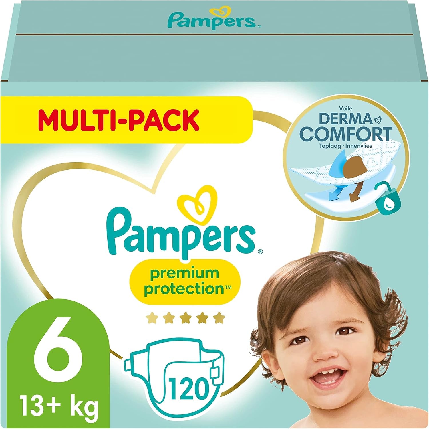 Pampers Premium Protection Rozmiar 6, 144 pieluszki, 13 kg-18 kg, nasza nr 1 ochrona skóry i wycieki