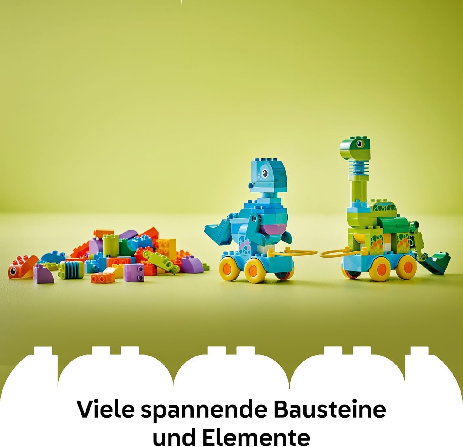 LEGO DUPLO Town Dinos auf Rädern 3-in-1-Set - Spielzeug für Mädchen & Jungen ab 3 Jahren - Diplodocus und T. rex, Triceratops & Stegosaurus oder Pteranodon & Parasaurolophus Dinosaurierfiguren - 10451