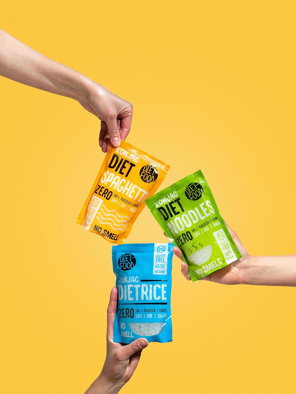 Makaron dietetyczny Shirataki | Makaron Konjac o niskiej zawartości węglowodanów | 200 gramów wegańskiego, niskokalorycznego, beztłuszczowego, bez sojowego, bezglutenowego, rozpuszczalnego w wodzie makaronu dietetycznego