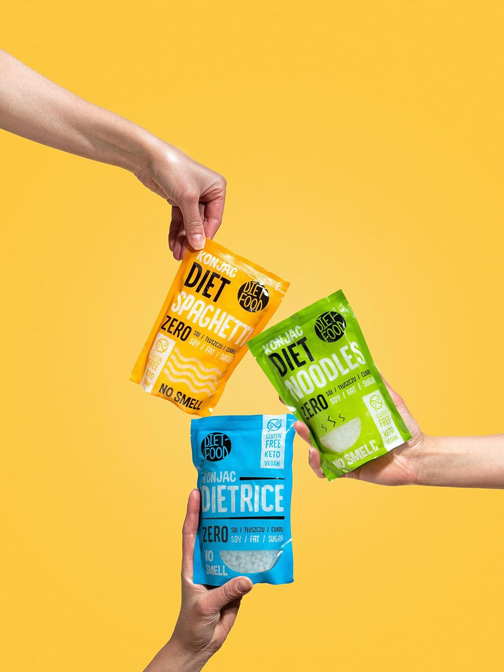 Makaron dietetyczny Shirataki | Makaron Konjac o niskiej zawartości węglowodanów | 200 gramów wegańskiego, niskokalorycznego, beztłuszczowego, bez sojowego, bezglutenowego, rozpuszczalnego w wodzie makaronu dietetycznego