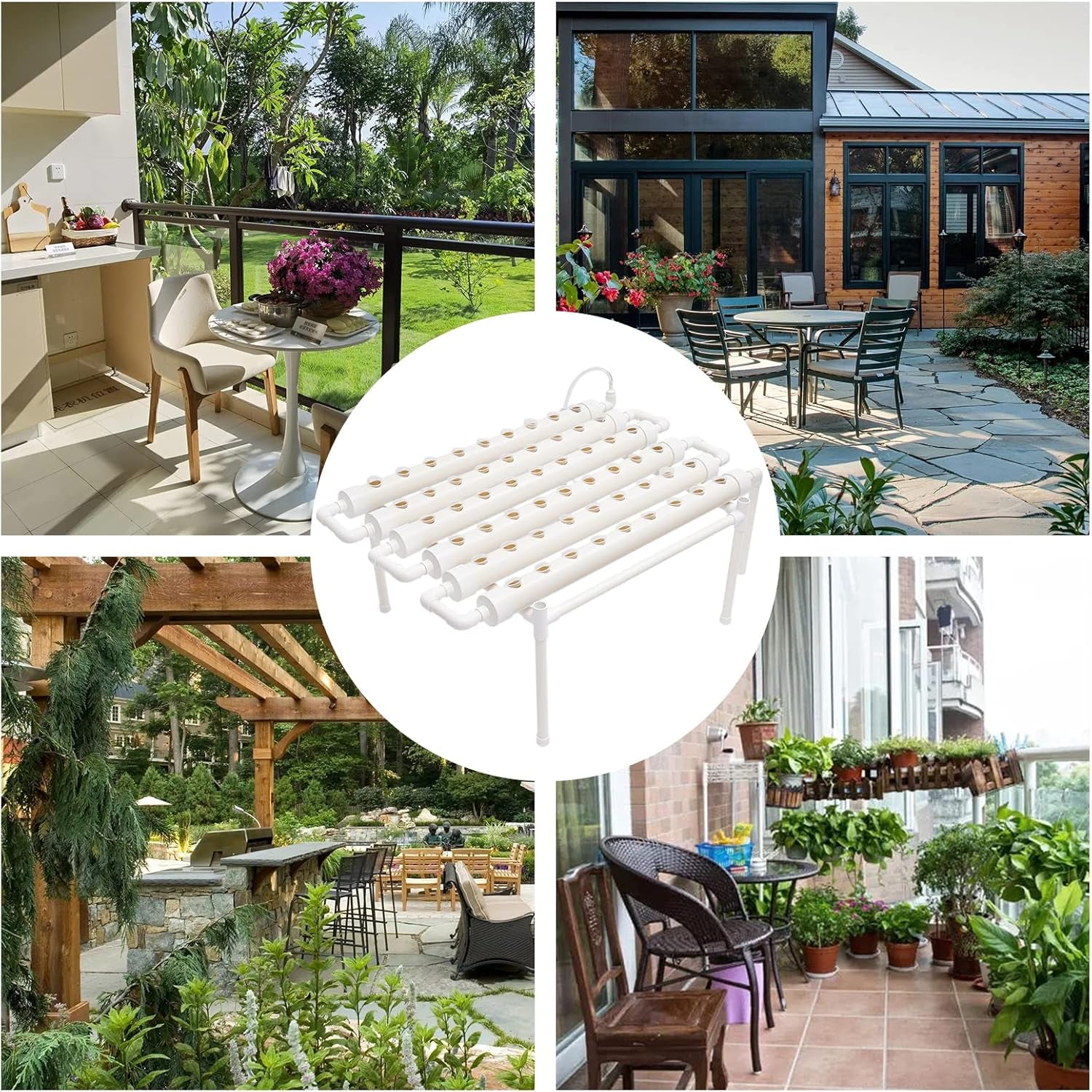 Hydroponische Systeme Zestaw do uprawy Hydrokultur Roślina Warzywo Hydroponika Pflanzen BewäSserung System Zestaw do ogrodu Narzędzia ogrodowe Pflanze Witryny Uprawa hydroponika Hydroponisches Anzuchtsystem 54LöCher 6Rohr