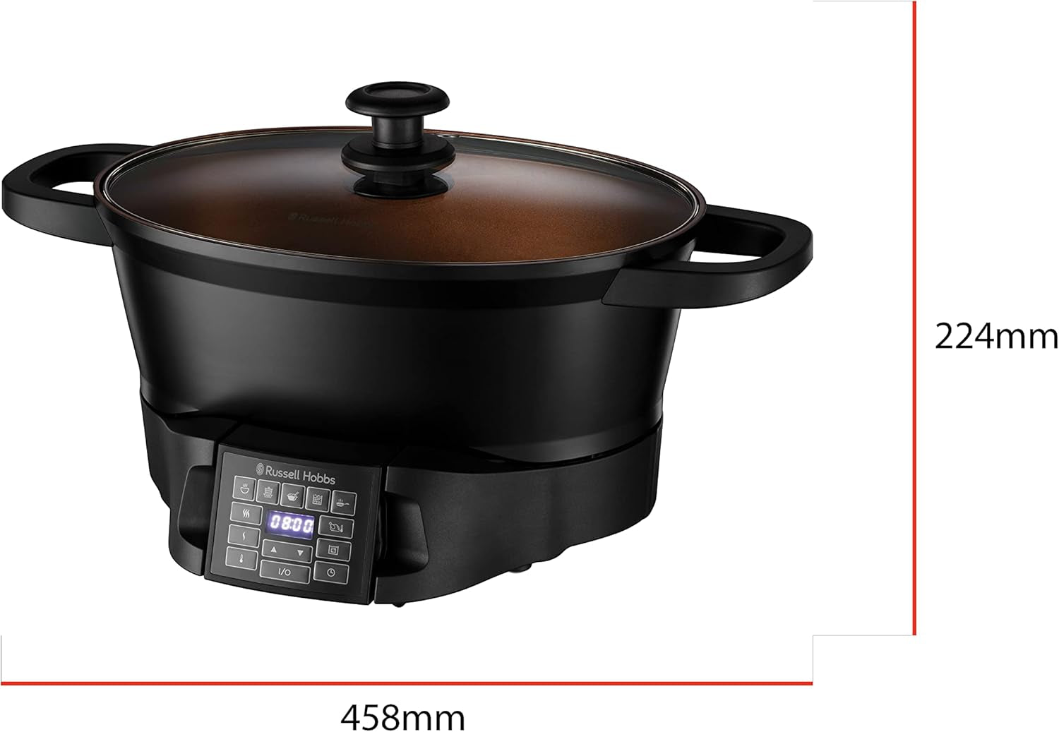 Multicooker Russell Hobbs 6,5L, wyświetlacz cyfrowy, 8 funkcji gotowania Wolnowar Naty Shop