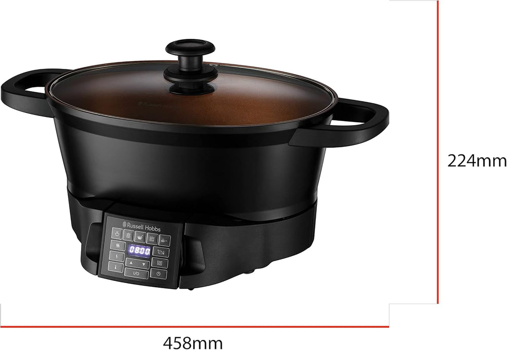 Multicooker Russell Hobbs 6,5L, wyświetlacz cyfrowy, 8 funkcji gotowania Wolnowar Naty Shop
